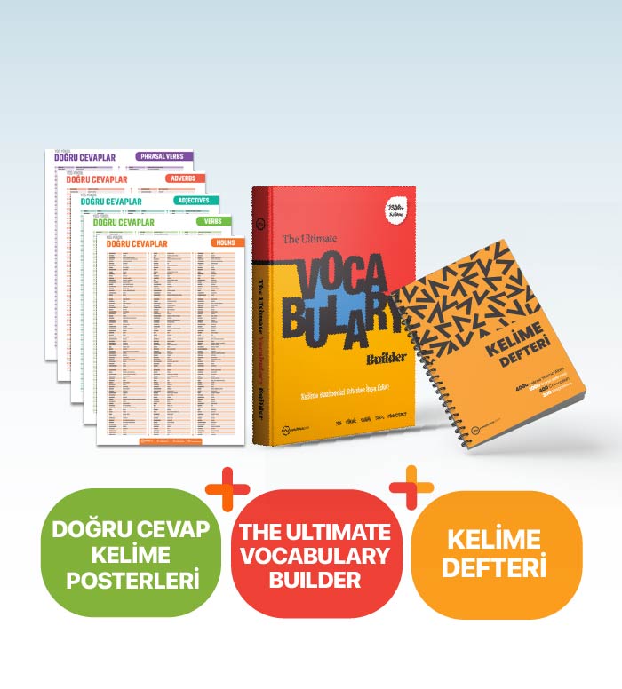 Doğru Cevap Kelime Posterleri + The Ultimate Vocabulary Builder + Kelime Defteri