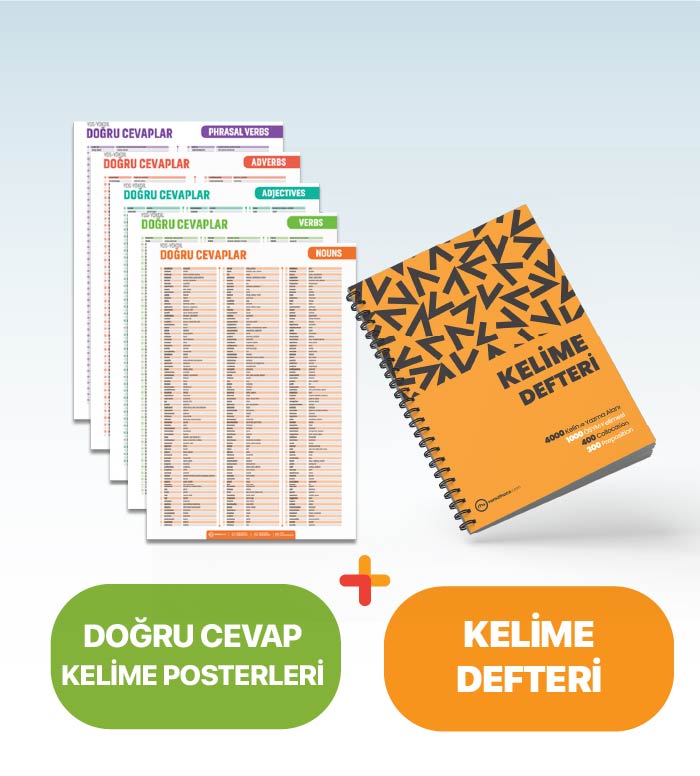 Doğru Cevap Kelime Posterleri + Kelime Defteri